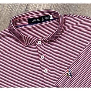 RLX Polo Shirt Mens XL Chicago Highlands Golf Club Striped Stretch Performance
